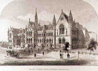 The New University College, Nottingham, from The Illustrated London News by English School