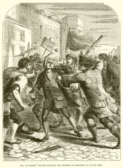 The No Popery Rioters Attacking the Members of Parliament in Palace Yard by English School