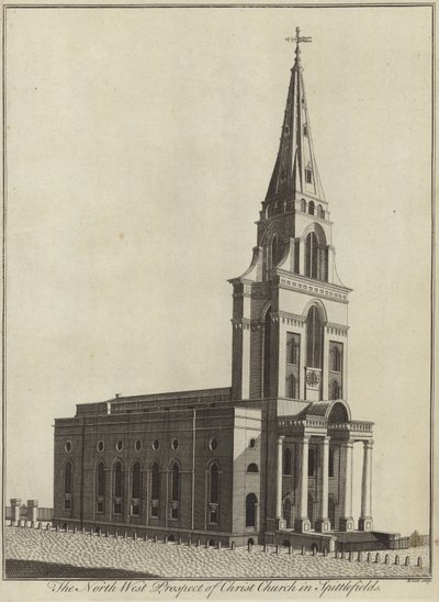 The North West Prospect of Christ Church in Spitalfields, London by English School