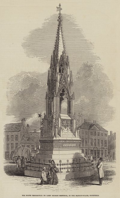 The Notts Testimonial to Lord George Bentinck, in the Market-Place, Mansfield by English School