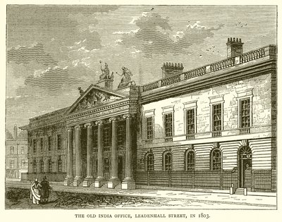 The Old India Office, Leadenhall Street, in 1803 by English School