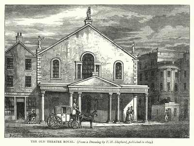 The Old Theatre Royal (engraving) by English School