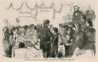 The One Tun Ragged Schools, Westminster, London - tea meeting for the mothers of the children by English School