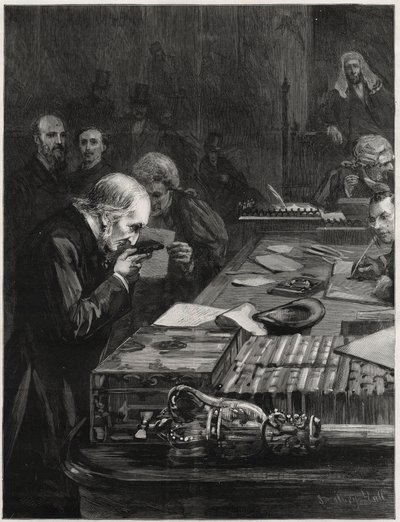 The Opening of Parliament, 31 January 1893, Mr William Ewart Gladstone, supported by Mr Marjoribanks and Mr H Gladstone, taking the Oath (Illustration for The Graphic) by English School