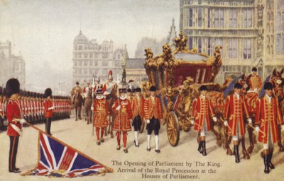 The Opening of Parliament by the King by English School