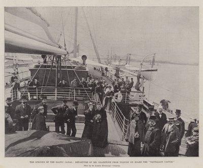 The Opening of the Baltic Canal, Departure of Mr Gladstone from Tilbury on Board the Tantallon Castle (engraving) by English School