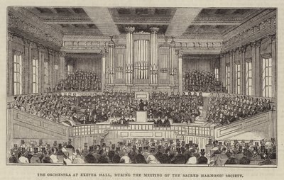 The Orchestra at Exeter Hall, during the Meeting of the Sacred Harmonic Society by English School