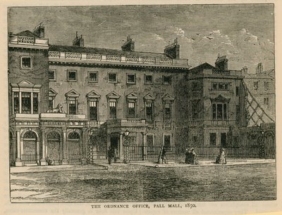 The Ordnance Office, Pall Mall, 1850 by English School