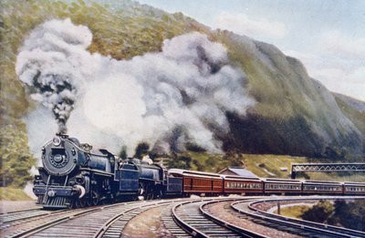 The Pacific of the New York Chicago Express, illustration from The Wonder Book of Railways, fourteenth edition edited by Harry Golding, 1929 by English School