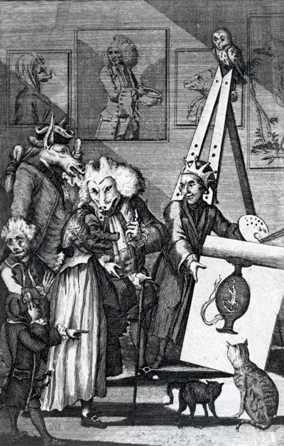 The Painter Submitting His Picture to the Examination of Connoisseurs and Antiquarians, 1774 by English School