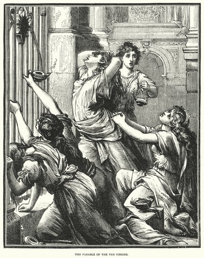 The Parable of the Ten Virgins (engraving) by English School