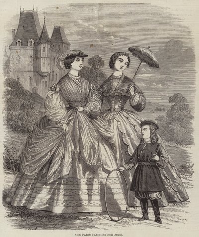 The Paris Fashions for June by English School