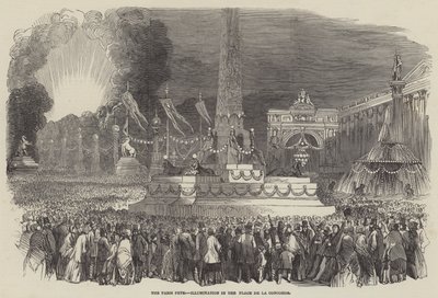The Paris Fete, Illumination in the Place de la Concorde by English School