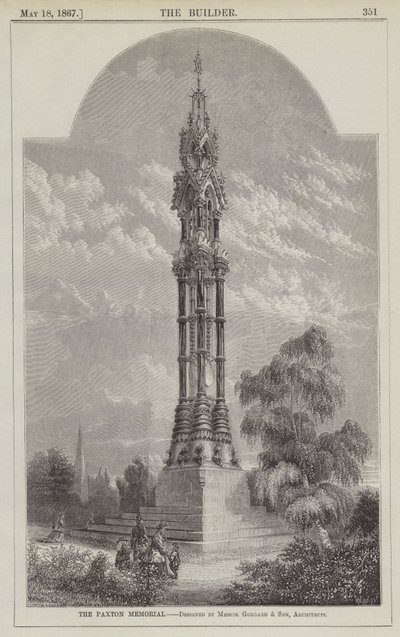 The Paxton Memorial (engraving) by English School