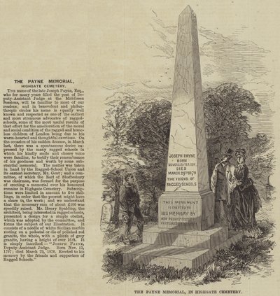 The Payne Memorial, in Highgate Cemetery by English School