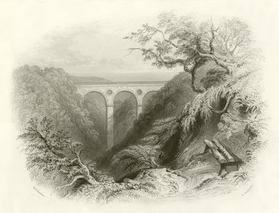 The Peaths Bridge and Ravine, Berwickshire by English School
