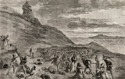 The Persecution and Massacre of the Christians on the Island of Madagascar in 1849, c.1865 by English School