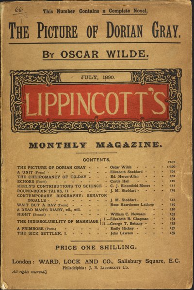 The Picture of Dorian Gray by Oscar Wilde, Lippincott