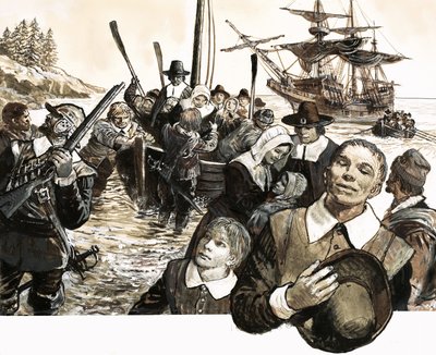 The Pilgrim Fathers by English School
