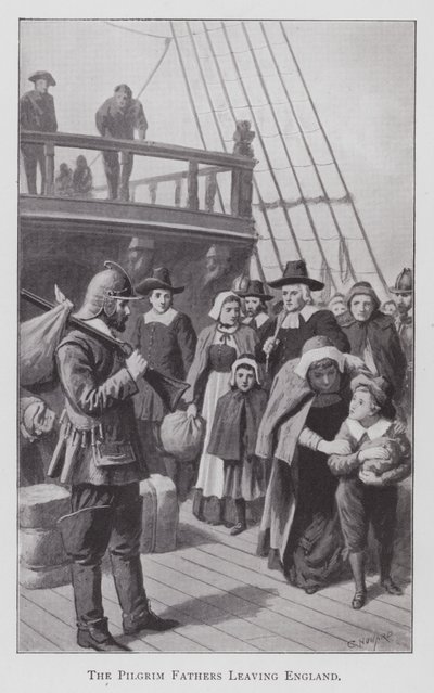 The Pilgrim Fathers Leaving England by English School