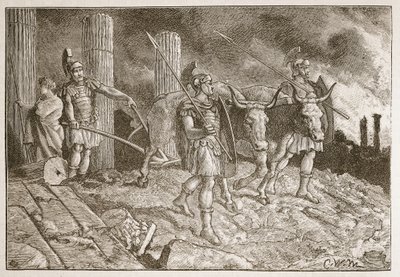 The Plough Driven over the Site of Carthage by English School