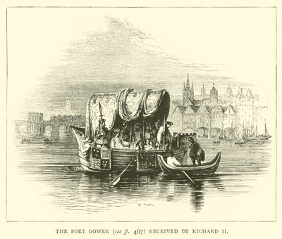 The Poet Gower received by Richard II by English School