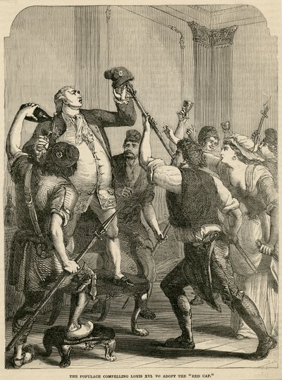 The Populace Compelling Louis XVI to Adopt the Red Cap by English School