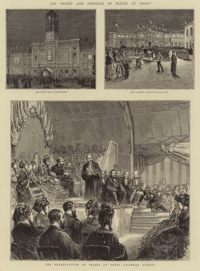 The Prince and Princess of Wales at Derby by English School