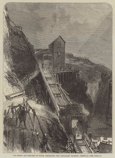 The Prince and Princess of Wales Descending the Botallack Tin-Mine, Cornwall by English School