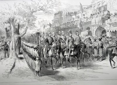The Prince of Wales at Delhi: the Chandry Chowk by English School