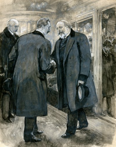 The Prince of Wales Greeting the German Emperor, Charing Cross Station, 20 January 1901 by English School