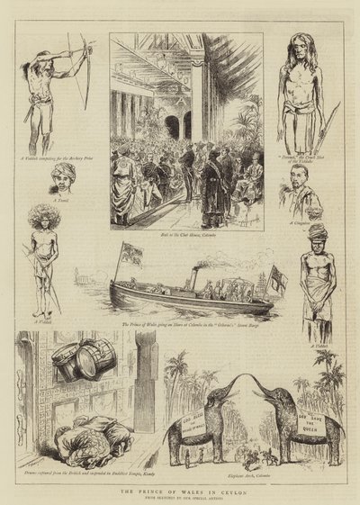 The Prince of Wales in Ceylon by English School