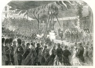The Prince of Wales Laying the Foundation Stone of the New Office of the British and Foreign Bible Society by English School