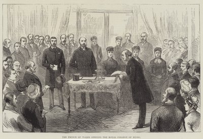The Prince of Wales opening the Royal College of Music (engraving) by English School