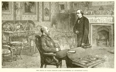 The Prince of Wales visiting Lord Beaconsfield at Hughenden Manor by English School