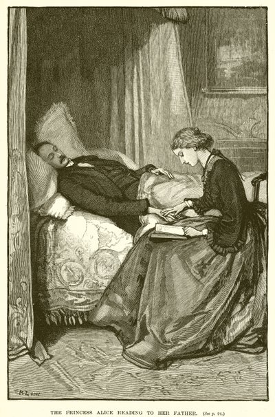 The Princess Alice Reading to her Father by English School