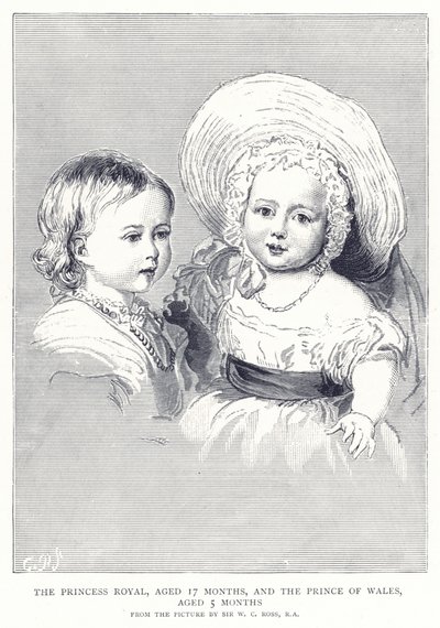 The Princess Royal, Aged 17 Months, and the Prince of Wales, Aged 5 Months by English School
