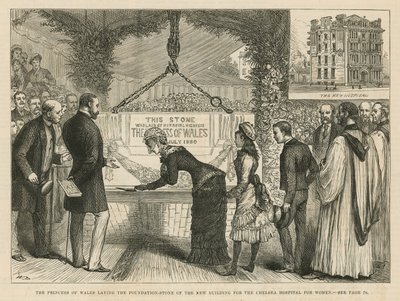 The Princess of Wales Laying the Foundation Stone of the New Building for the Chelsea Hospital for Women by English School