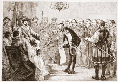 The Protestant Princes presenting their Confession to Charles by English School
