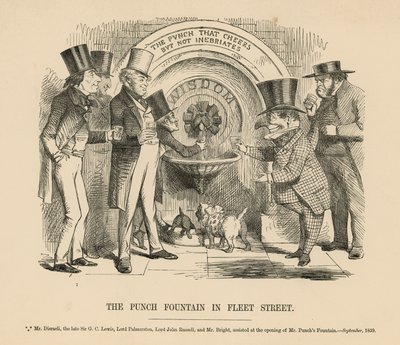 The Punch Fountain in Fleet Street by English School