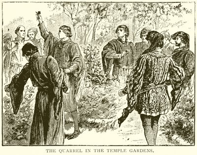 The Quarrel in the Temple Gardens by English School