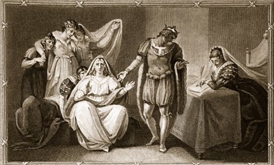 The Queen Dowager Putting Herself and Her Daughters under the Protection of Richard III, Illustration from David Hume