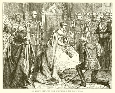 The Queen Holding the First Investiture of the Star of India by English School