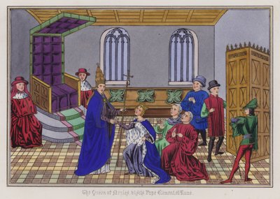 The Queen Of Naples visits Pope Clement at Rome by English School