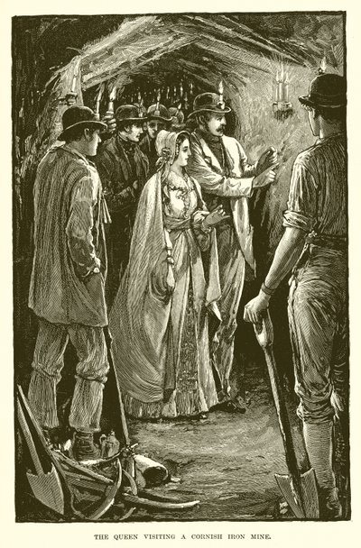 The Queen Visiting a Cornish Iron Mine by English School