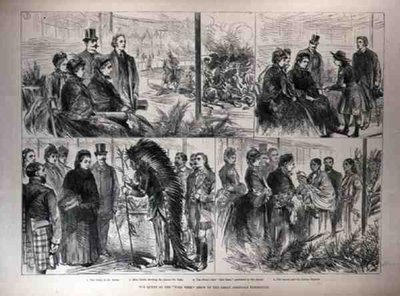 The Queen at the Wild West Show of the Great American Exhibition by English School