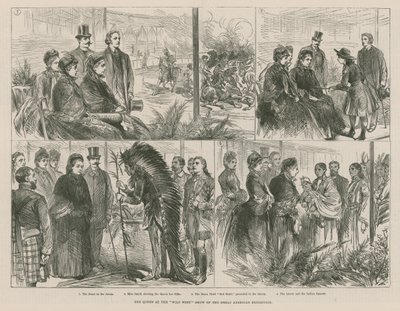 The Queen at the Wild West show of the Great American Exhibition by English School