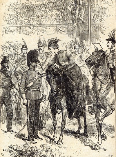 The Queen distributing Victoria Crosses in Hyde Park by English School