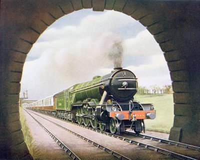 The Queen of Scots of the North Eastern Railway, illustration from The Wonder Book of Railways, fourteenth edition edited by Harry Golding, 1929 by English School