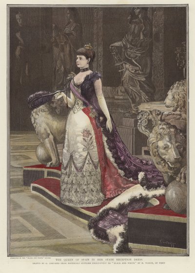 The Queen of Spain in Her State Reception Dress by English School